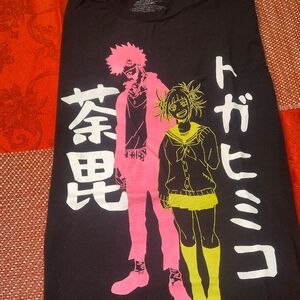 My Hero Academia Kids Graphic Tee - Black with Pink and Yellow Design